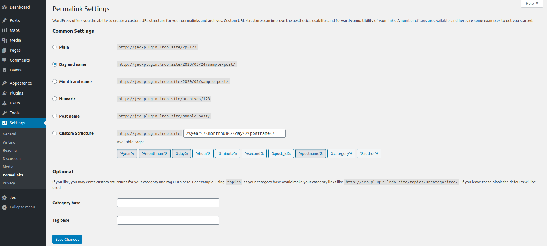 Permalink Settings